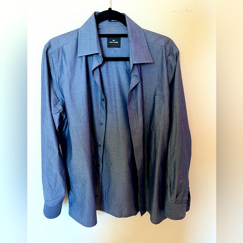 Mens steel blue Regular fit shirt- polka dots